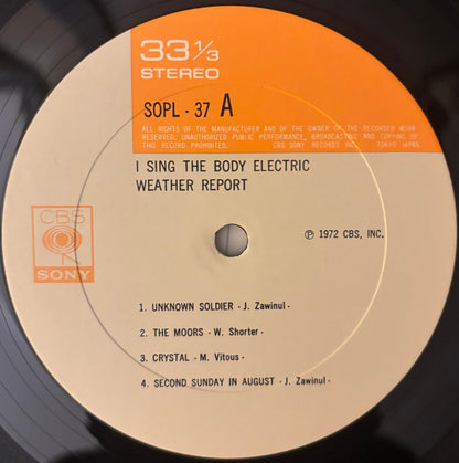 Weather Report - I Sing the Body Electric (1972 Japanese CBS/Sony Original LP)