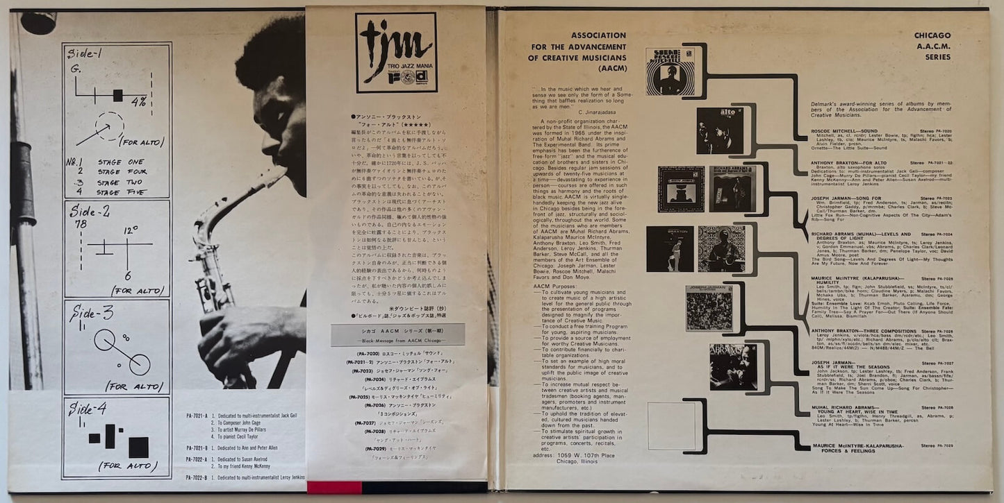Anthony Braxton - For Alto (1972 Japanese Delmark / Trio Records Gatefold 2LP)