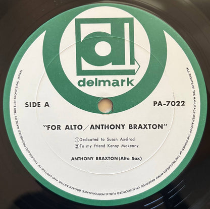 Anthony Braxton - For Alto (1972 Japanese Delmark / Trio Records Gatefold 2LP)