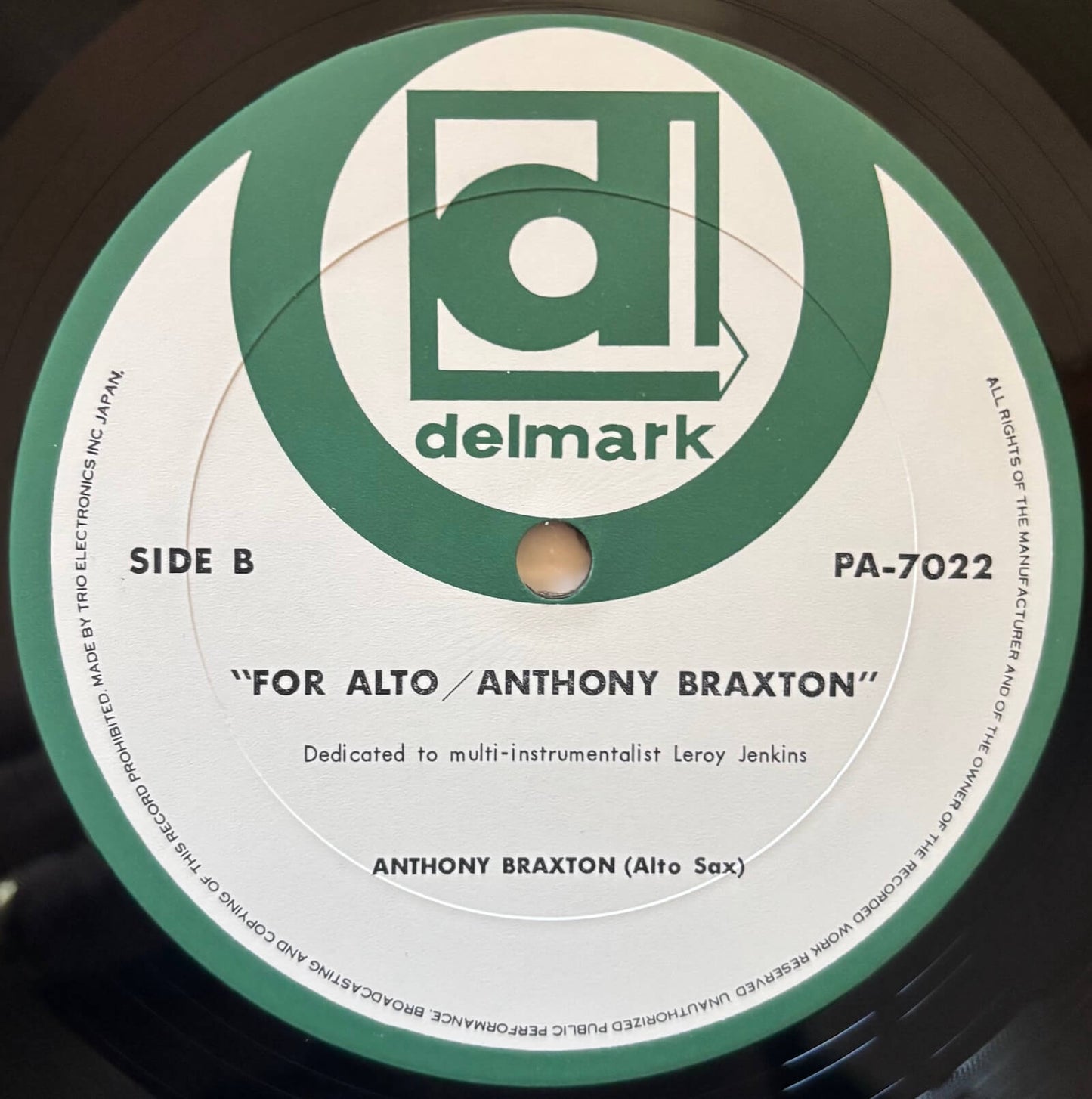 Anthony Braxton - For Alto (1972 Japanese Delmark / Trio Records Gatefold 2LP)