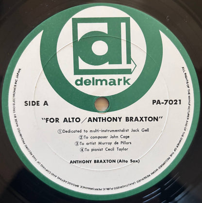 Anthony Braxton - For Alto (1972 Japanese Delmark / Trio Records Gatefold 2LP)