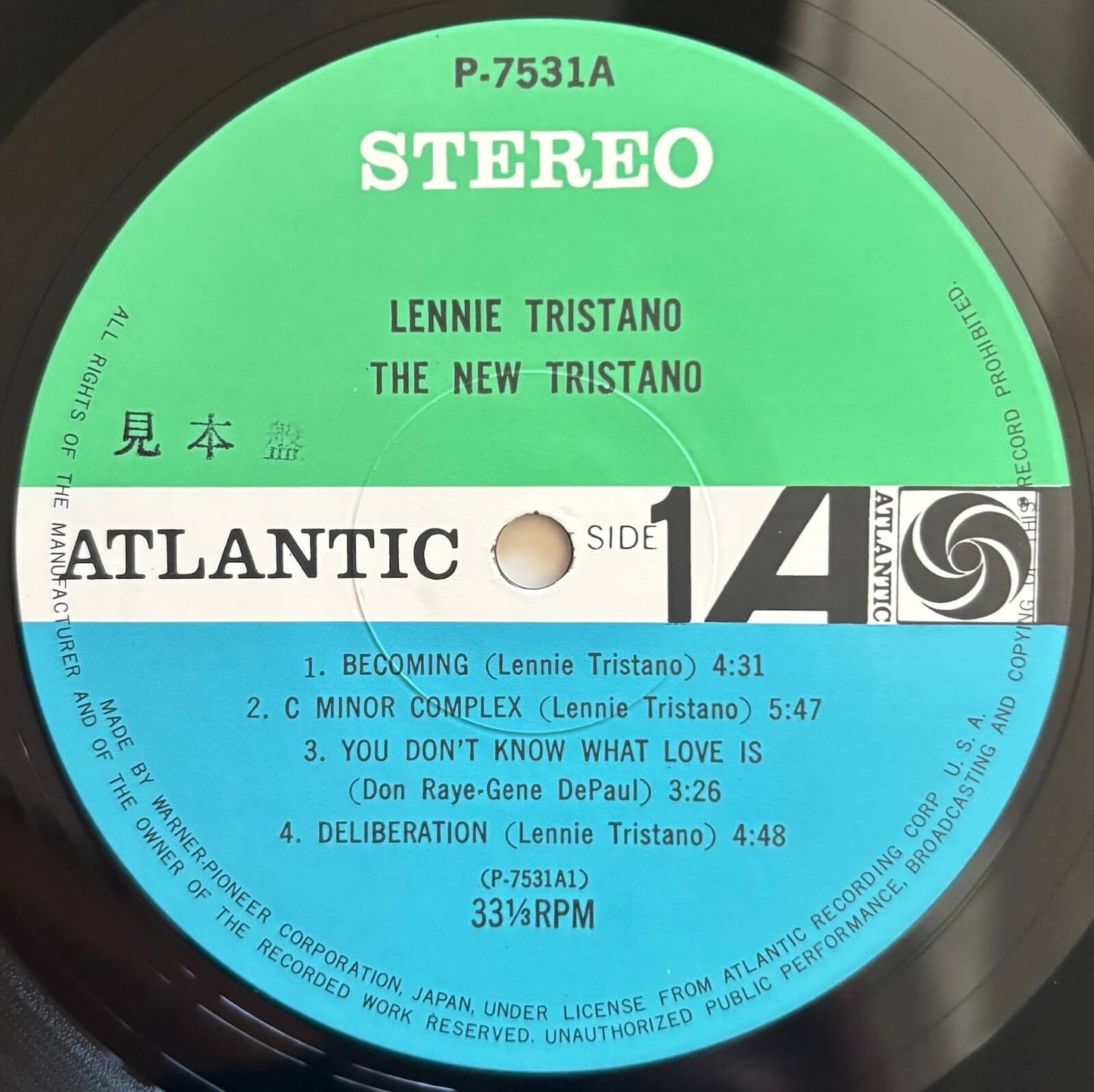 Lennie Tristano - The New Tristano (1977 Japanese Atlantic Stereo LP)