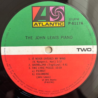 John Lewis - The John Lewis Piano (1973 Japanese Atlantic Mono LP)