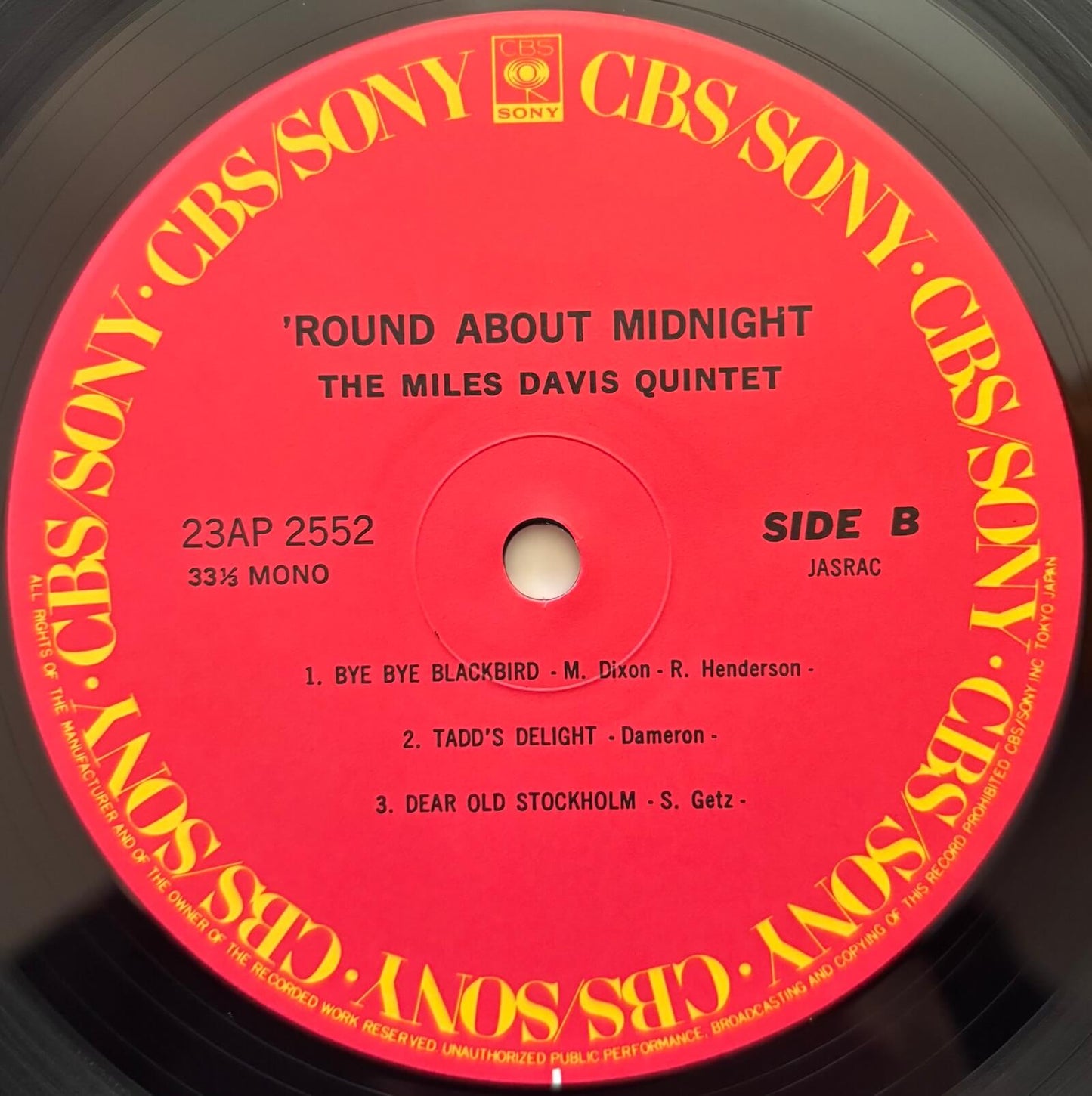 Miles Davis - 'Round About Midnight (1983 Japanese CBS/Sony Mono LP)