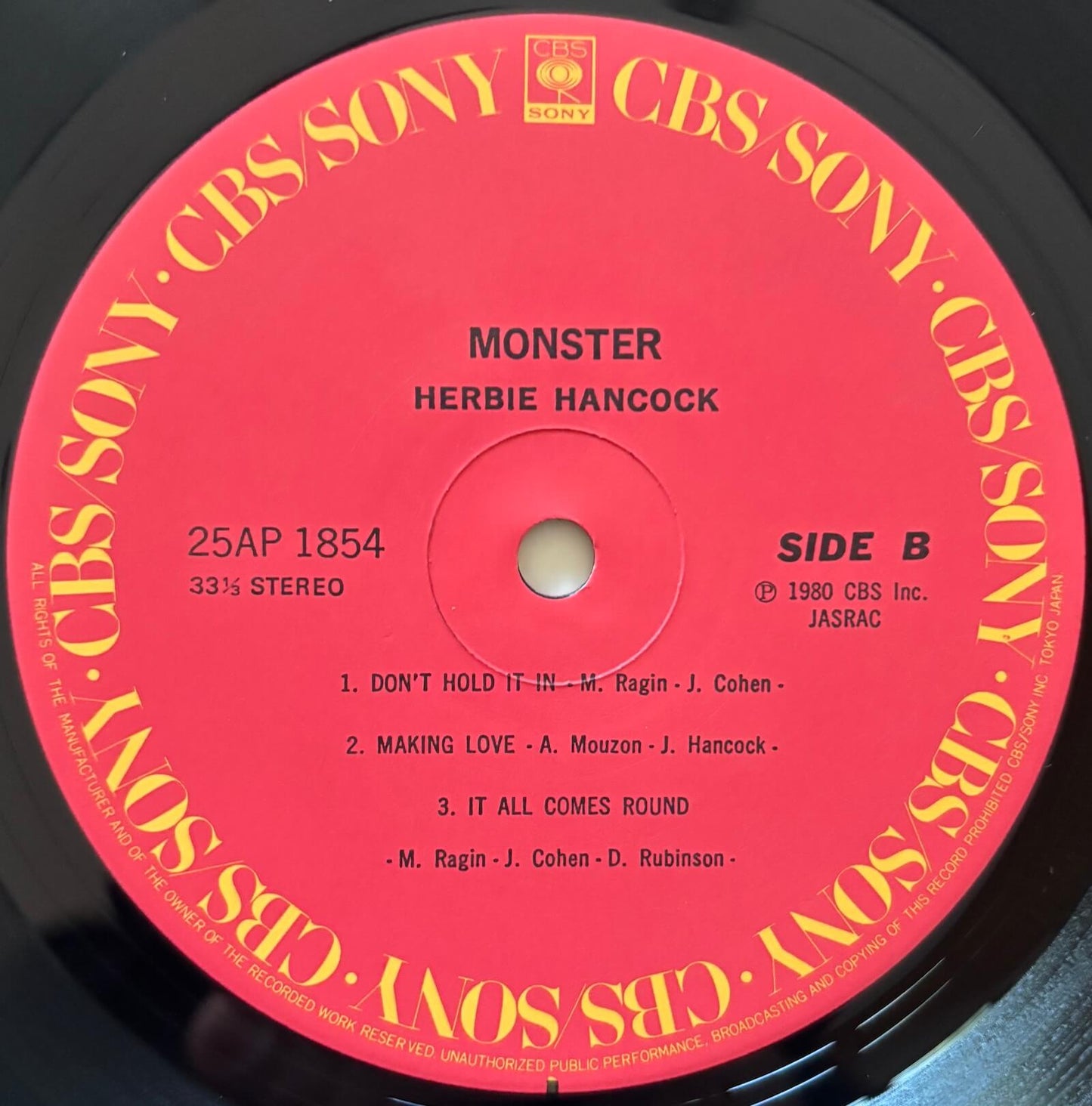 Herbie Hancock - Monster (1980 Japanese CBS/Sony Vinyl LP)