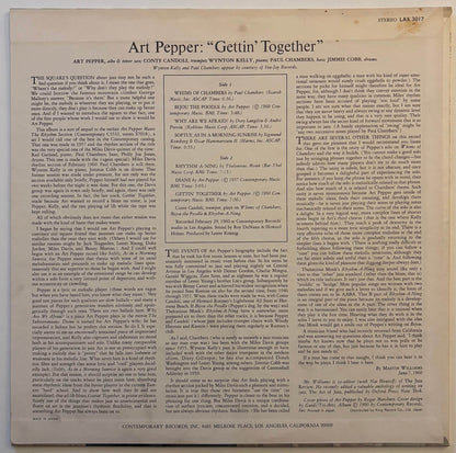Art Pepper - Gettin' Together! (1974 Japanese Contemporary Vinyl LP)
