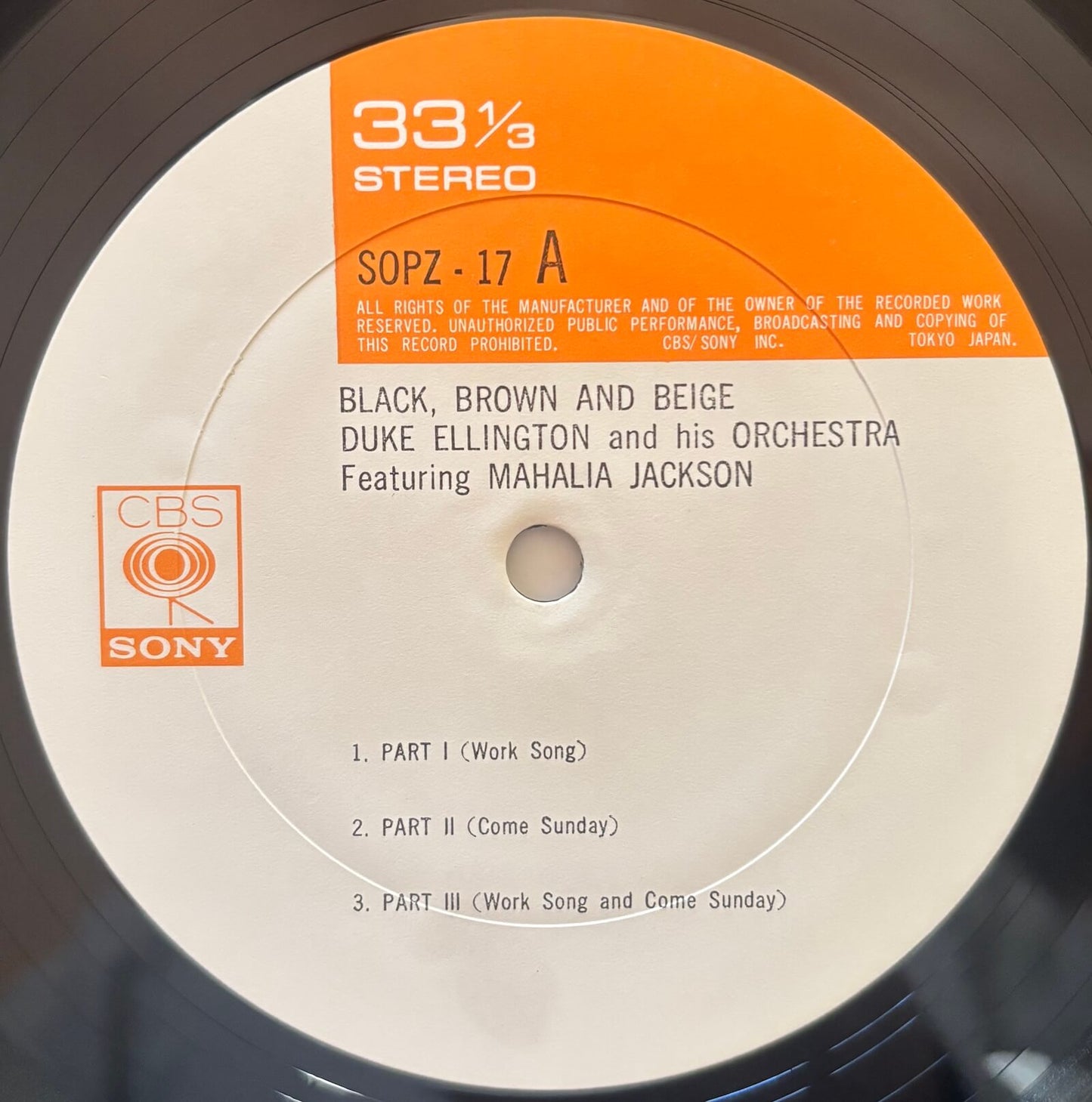 Duke Ellington & His Orchestra feat. Mahalia Jackson - Black, Brown And Beige (1973 Japanese CBS/Sony Vinyl LP)
