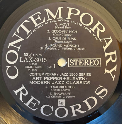 Art Pepper + Eleven - Modern Jazz Classics (1974 Japanese Contemporary Limited Edition Vinyl LP)
