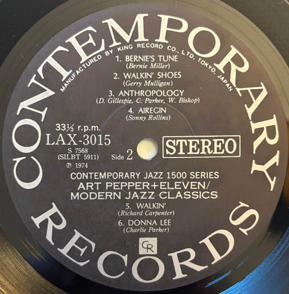 Art Pepper + Eleven - Modern Jazz Classics (1974 Japanese Contemporary Limited Edition Vinyl LP)