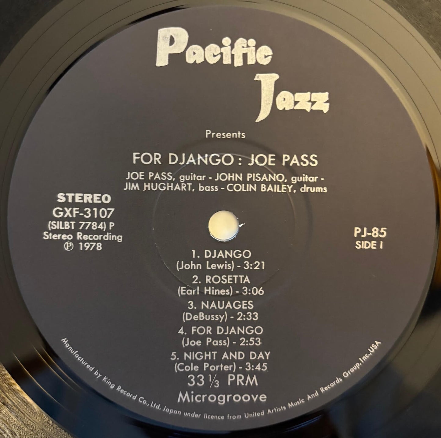 Joe Pass - For Django (1978 Japanese Pacific Jazz Limited Edition Vinyl LP)