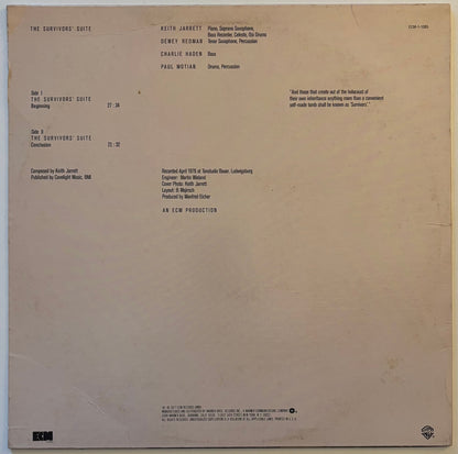 Keith Jarrett - The Survivors' Suite (1977 US ECM Vinyl LP)