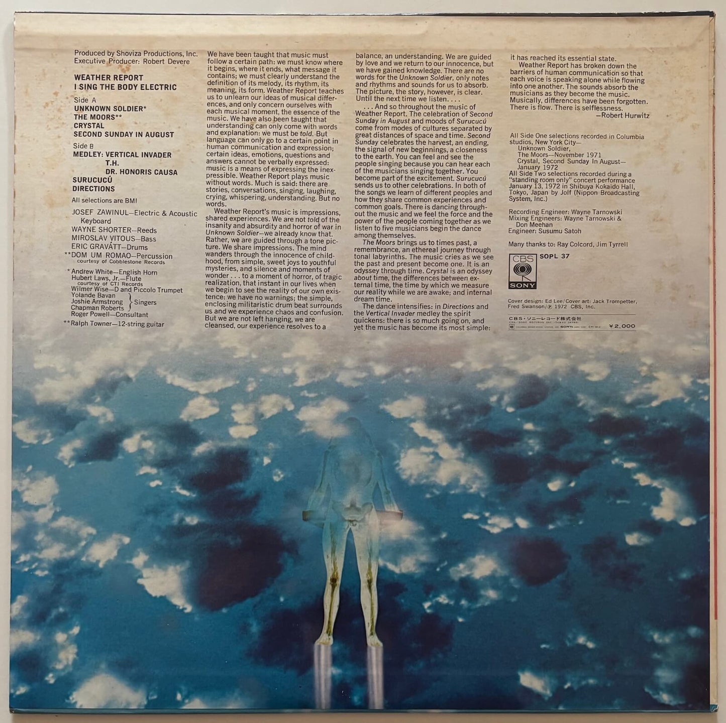 Weather Report - I Sing the Body Electric (1972 Japanese CBS/Sony Original LP)