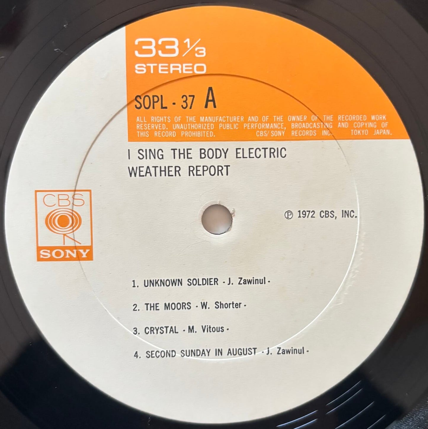 Weather Report - I Sing the Body Electric (1972 Japanese CBS/Sony Original LP)