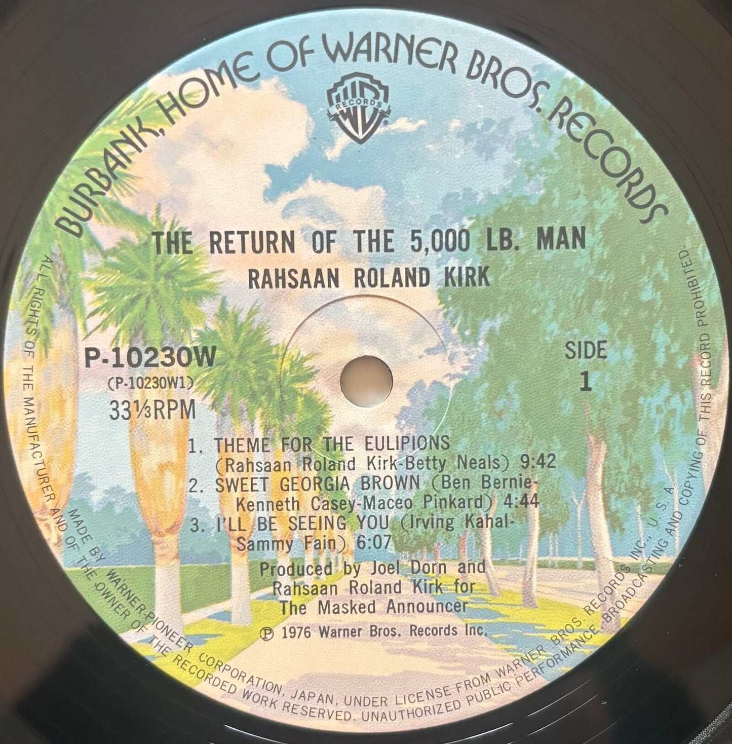 Rahsaan Roland Kirk - The Return Of The 5000 Lb. Man (1976 Japanese Warner Bros. Vinyl LP)