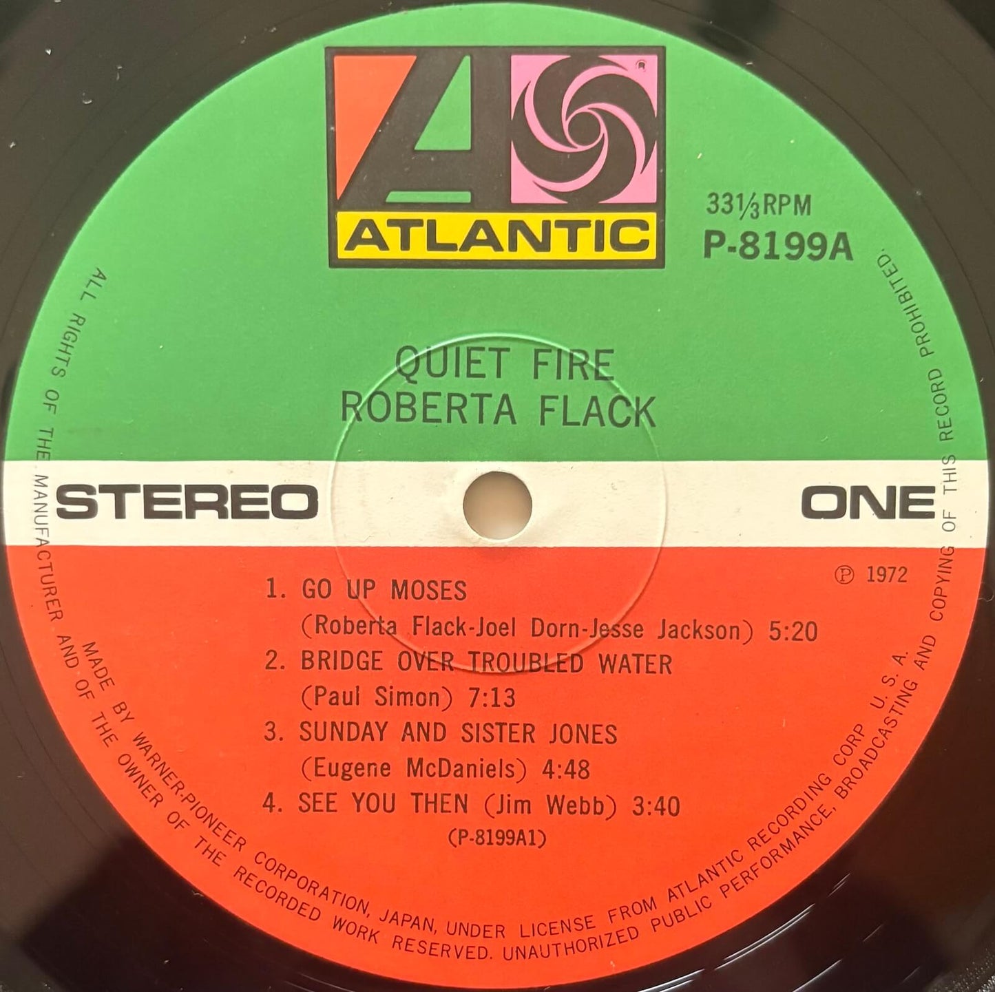 Roberta Flack - Quiet Fire (1972 Japanese Atlantic Vinyl LP)