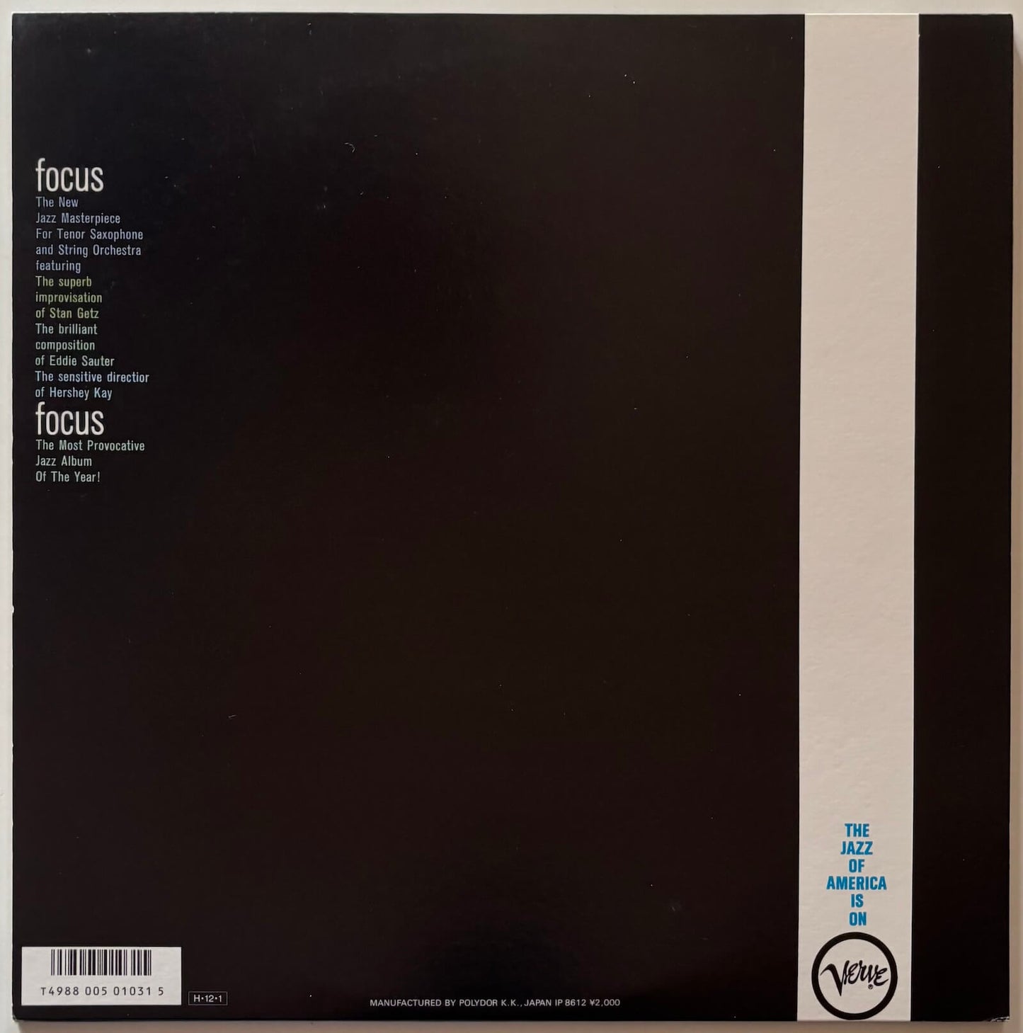 Stan Getz & Eddie Sauter - Focus (1986 Japanese Verve Vinyl LP Gatefold)