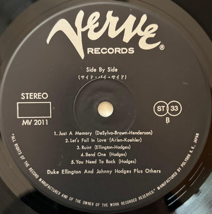 Duke Ellington And Johnny Hodges - Side By Side (1971 Japanese Verve Gatefold LP)