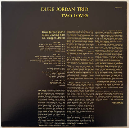Duke Jordan Trio - Two Loves (1982 Japanese SteepleChase Vinyl LP)