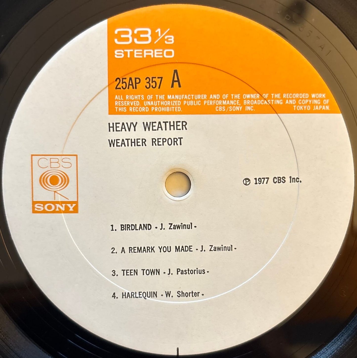 Weather Report - Heavy Weather (1977 Japanese CBS/Sony Vinyl LP)