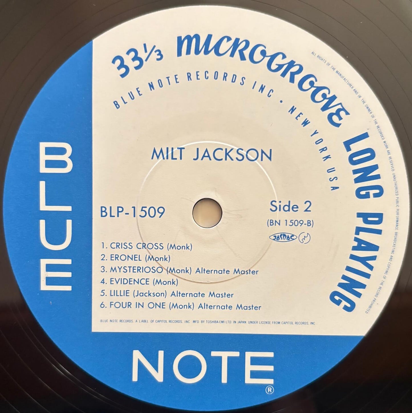 Milt Jackson - Milt Jackson And The Thelonious Monk Quintet (1983 Japanese Blue Note Vinyl LP Mono)