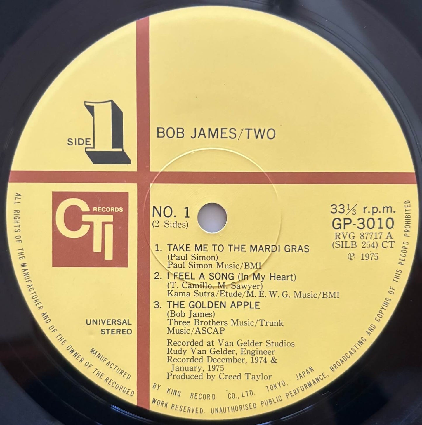 Bob James - Two (1975 Japanese CTI Vinyl LP Gatefold)