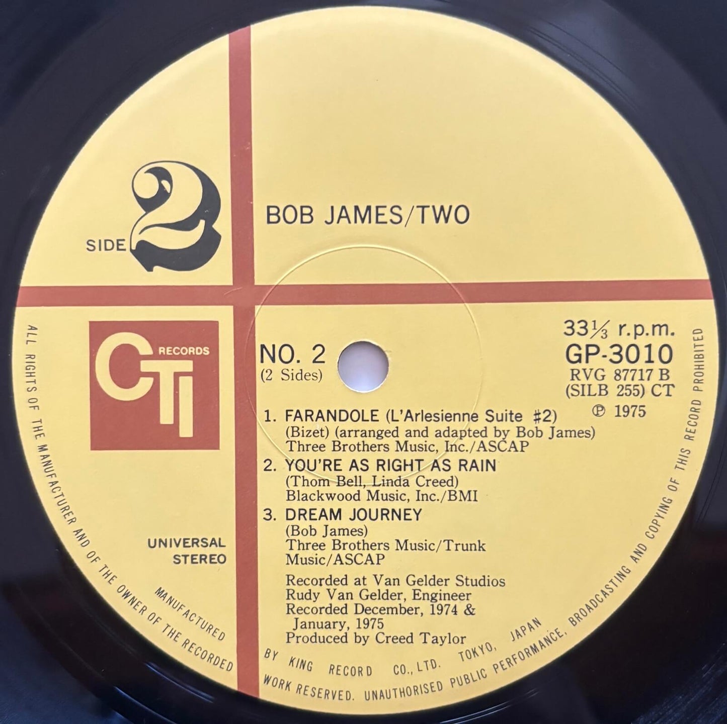 Bob James - Two (1975 Japanese CTI Vinyl LP Gatefold)