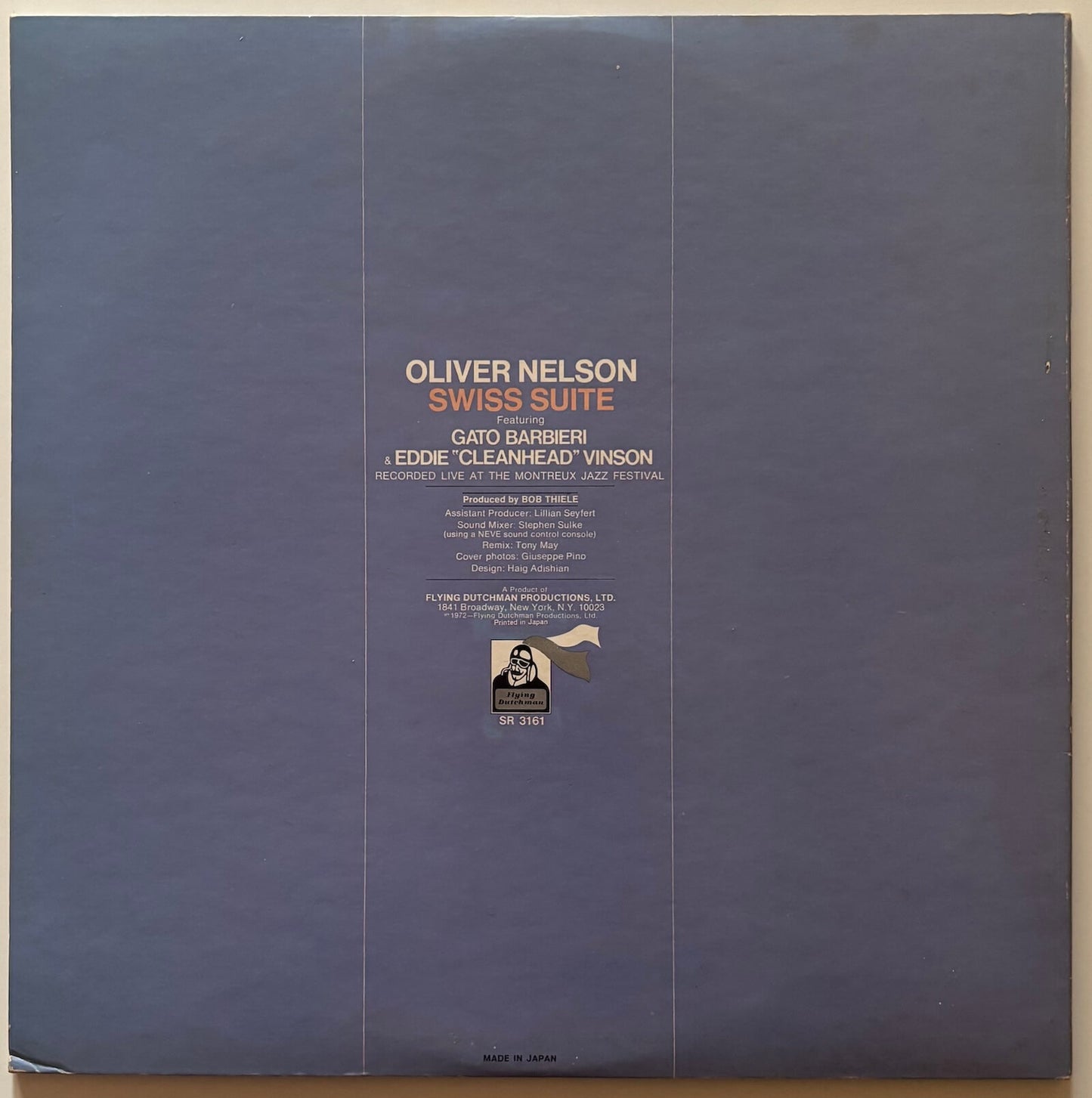 Oliver Nelson - Swiss Suite (1972 Japanese Flying Dutchman Vinyl LP Gatefold)