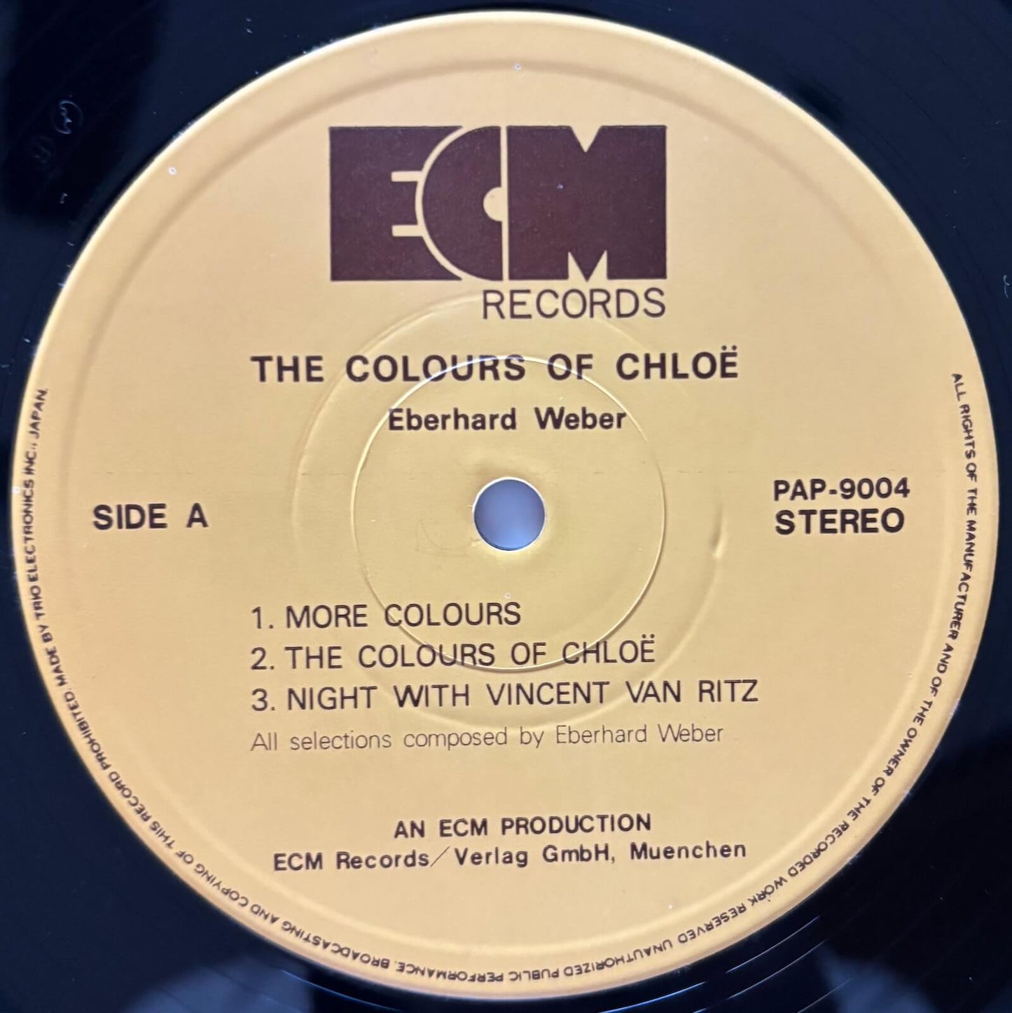 Eberhard Weber - The Colours Of Chloë (1974 Japanese ECM Vinyl LP)
