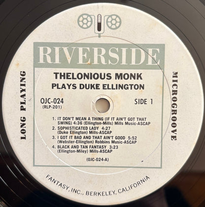 Thelonious Monk - Thelonious Monk Plays Duke Ellington (1982 US Riverside Vinyl LP Mono)