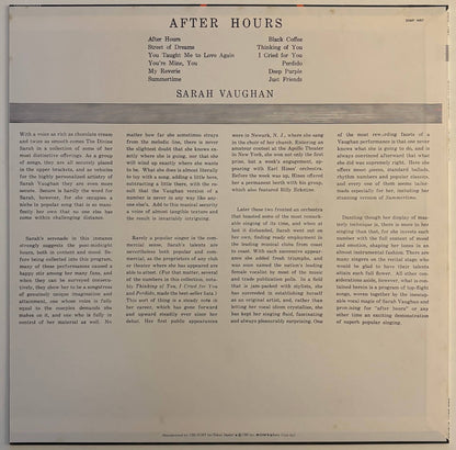 Sarah Vaughan - After Hours With Sarah Vaughan (1979 Japanese CBS/Sony Vinyl LP Mono)