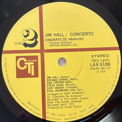 Jim Hall - Concierto (1978 Japanese CTI Limited Edition Vinyl LP)