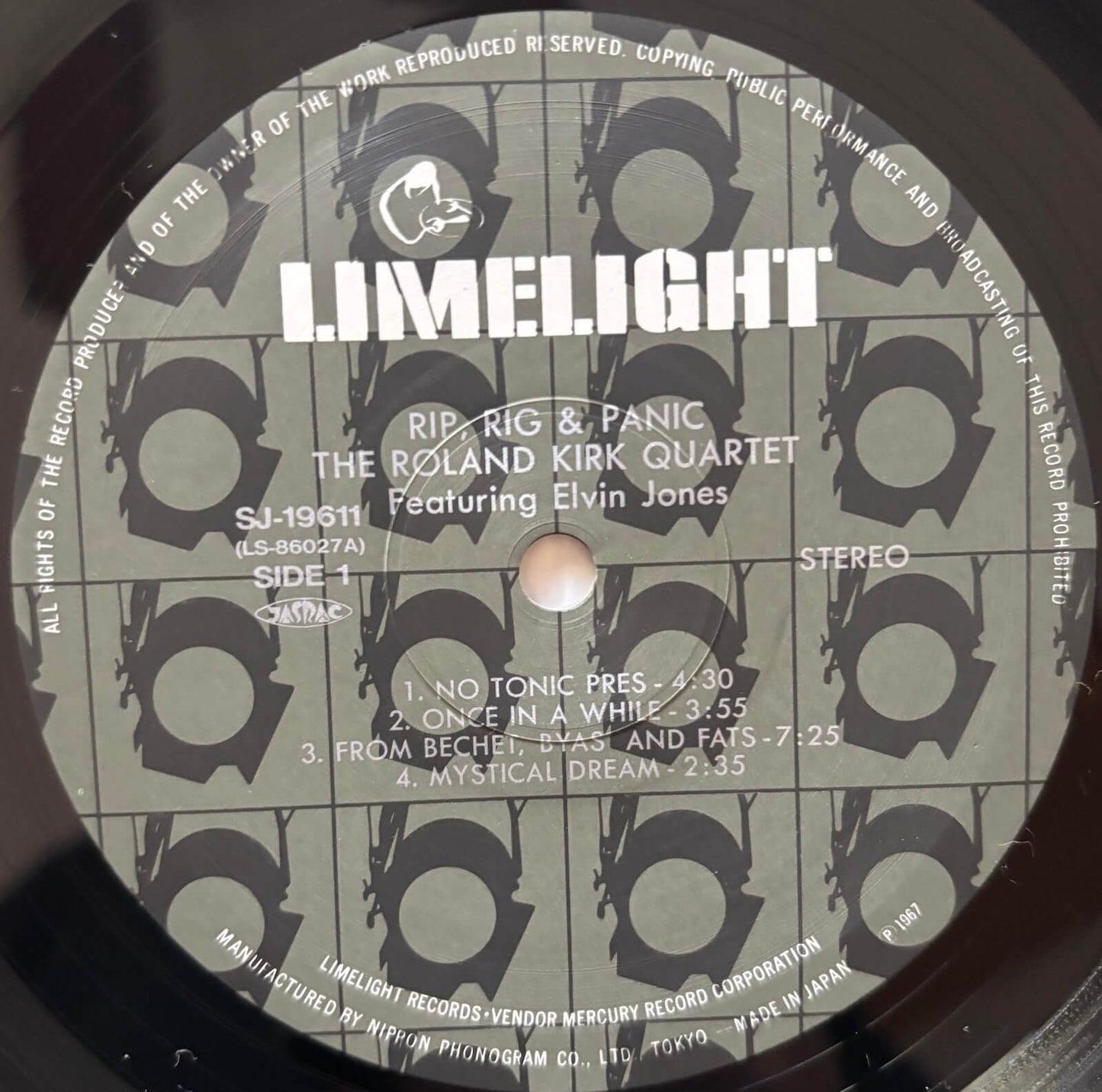 The Roland Kirk Quartet Featuring Elvin Jones - Rip, Rig And Panic (1987 Japanese Limelight Vinyl LP)