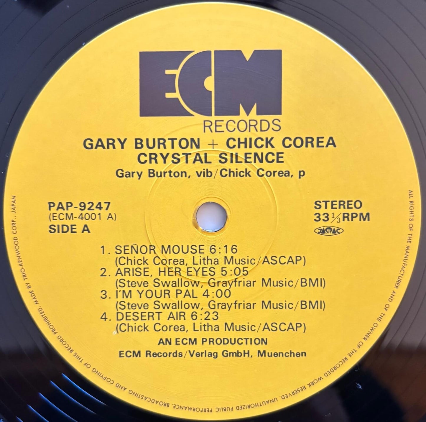 Gary Burton & Chick Corea - Crystal Silence (1980 Japanese ECM Vinyl LP)