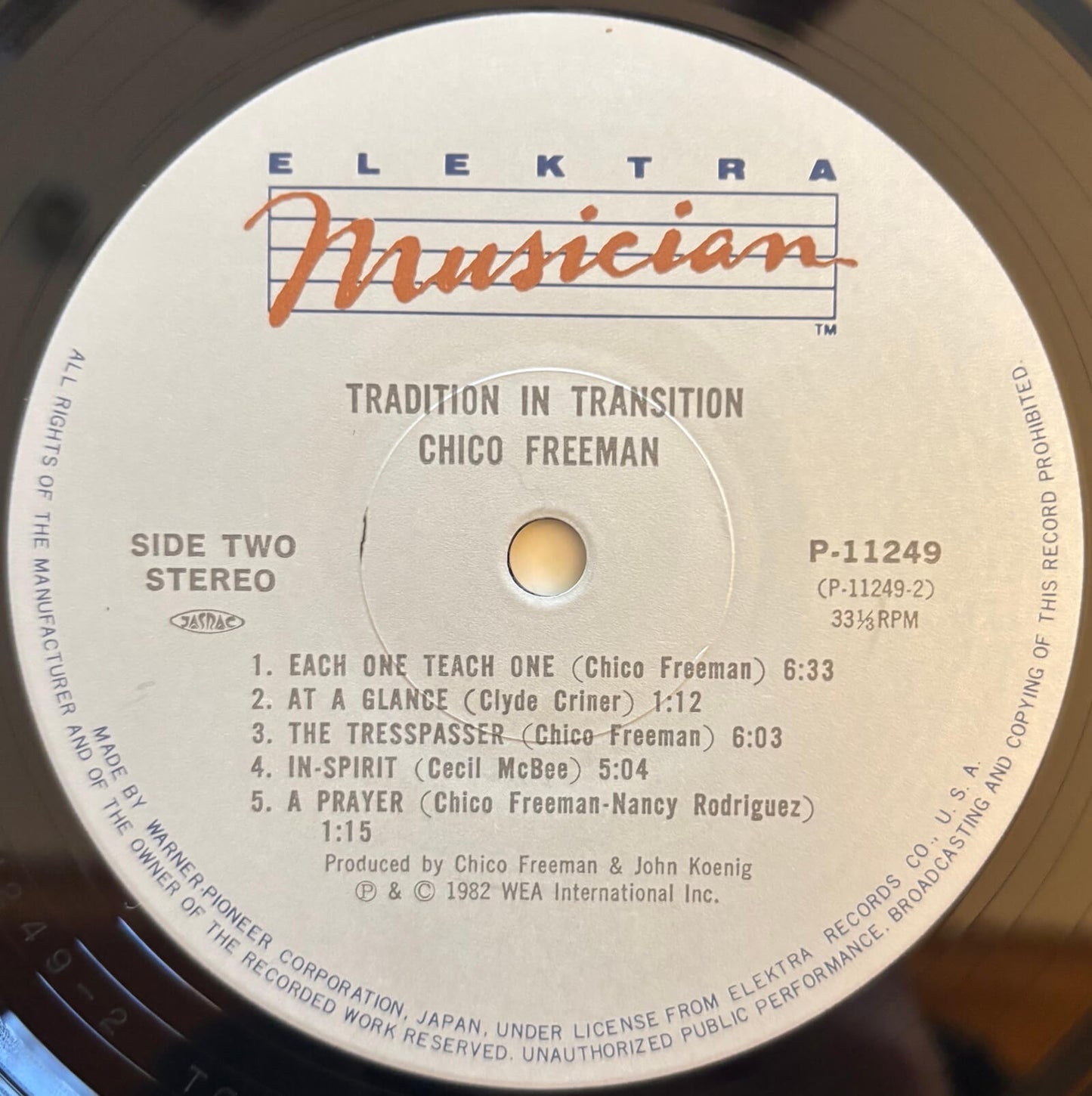 Chico Freeman - Tradition in Transition (1982 Japanese Elektra Musician Vinyl LP)