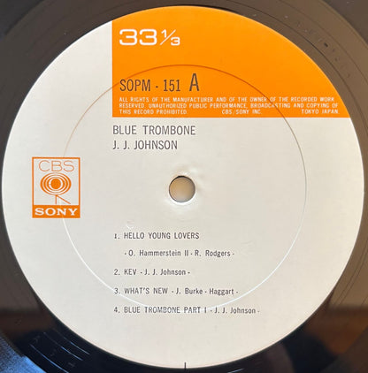 J.J. Johnson - Blue Trombone (1974 Japanese CBS/Sony Mono Vinyl LP)