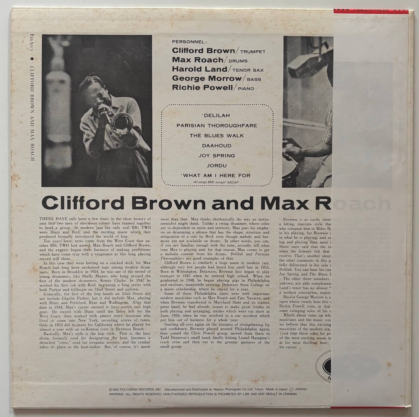 Clifford Brown & Max Roach - Clifford Brown & Max Roach (1983 Japanese EmArcy Mono Vinyl LP)
