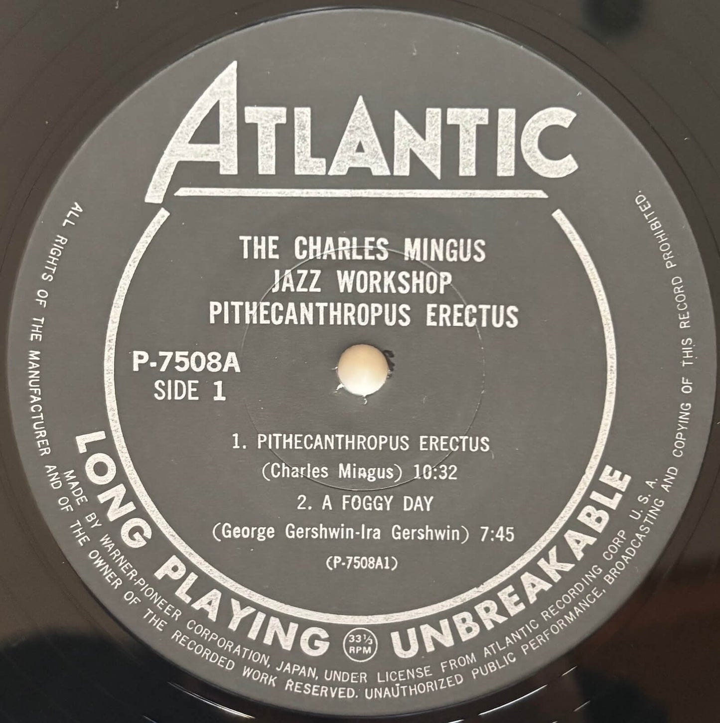 Charles Mingus - Pithecanthropus Erectus (1976 Japanese Atlantic Mono Vinyl LP)