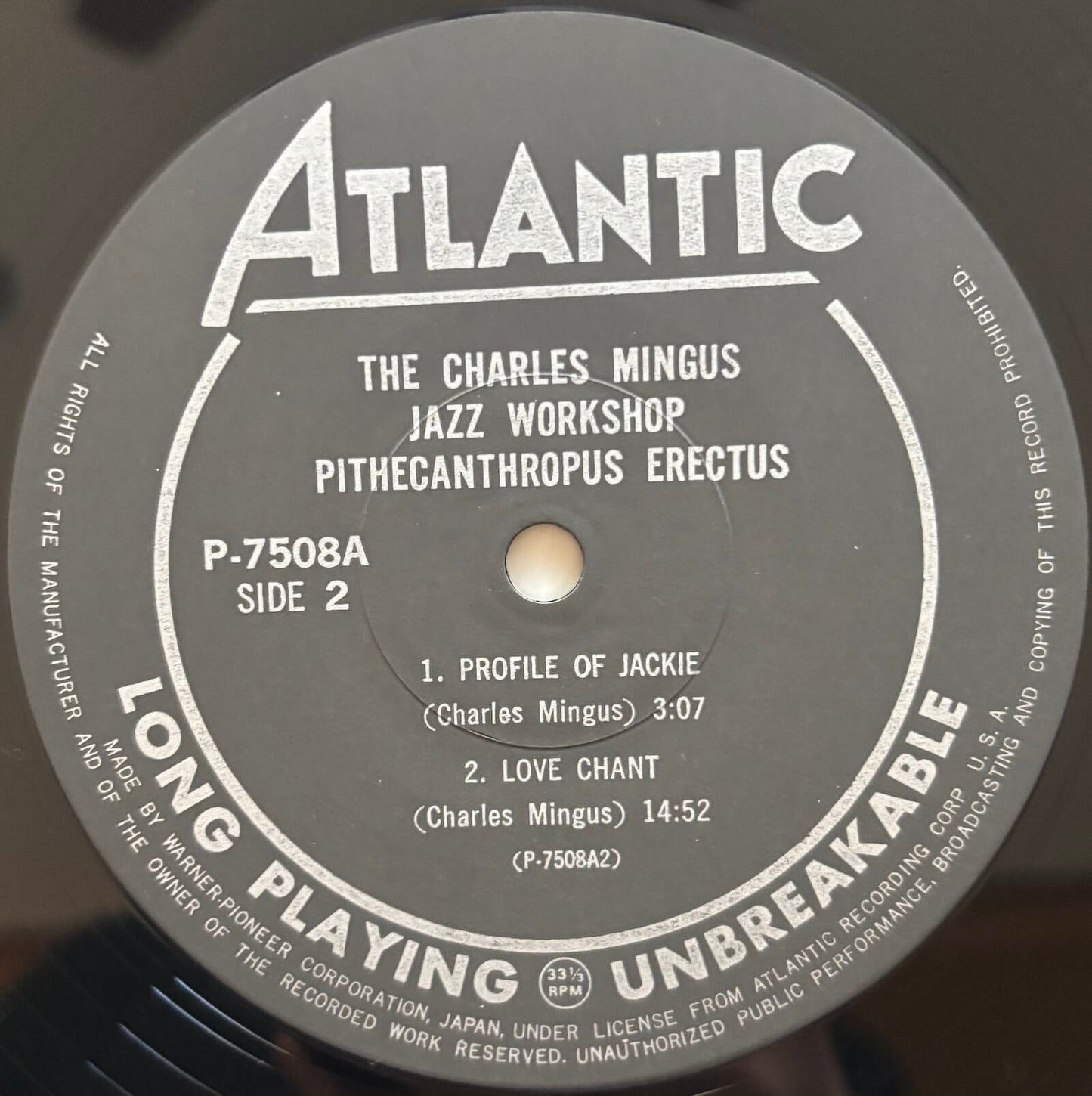 Charles Mingus - Pithecanthropus Erectus (1976 Japanese Atlantic Mono Vinyl LP)
