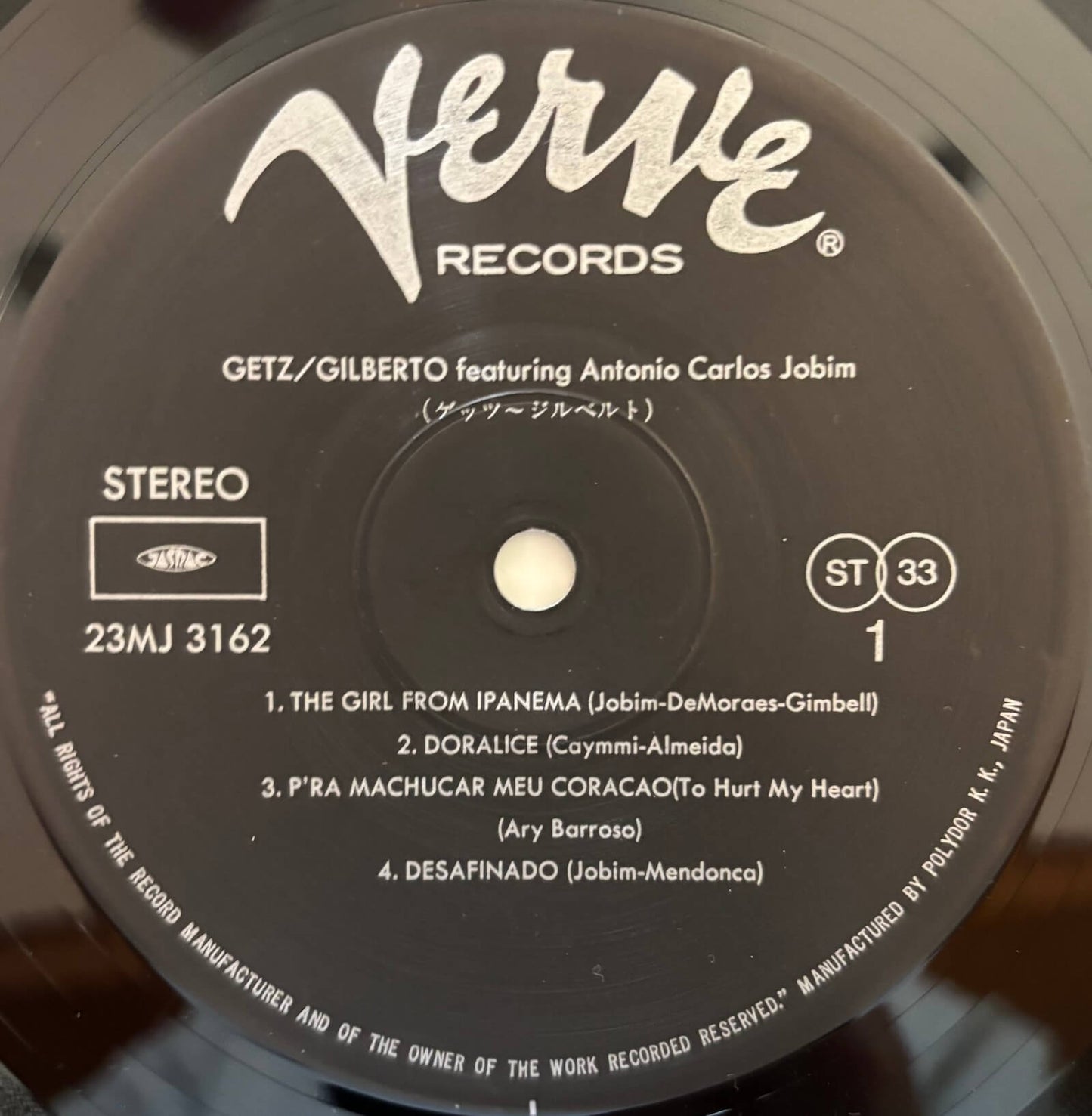 Stan Getz / João Gilberto - Getz/Gilberto (1982 Japanese Verve Gatefold Vinyl LP)