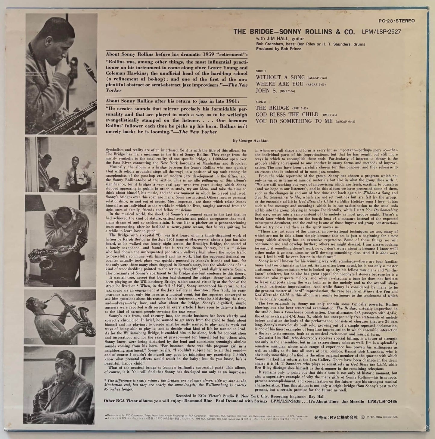 Sonny Rollins - The Bridge (1976 Japanese RCA Stereo Vinyl LP)