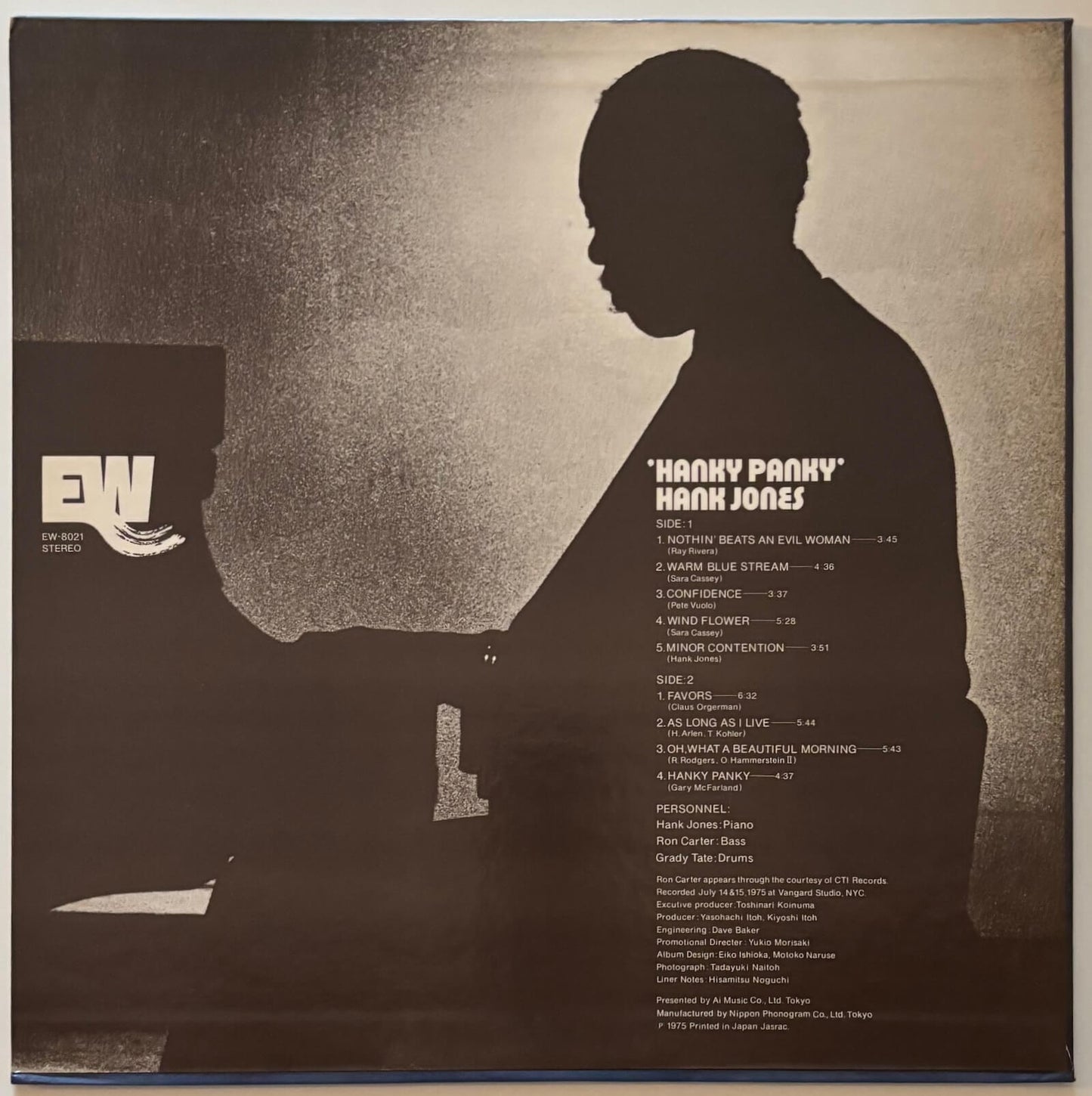 Hank Jones - Hanky Panky (1975 Japanese East Wind Vinyl LP)