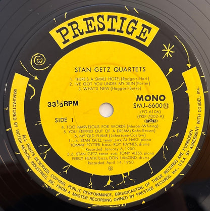 Stan Getz - Stan Getz Quartets (1979 Japanese Prestige Mono Vinyl LP)