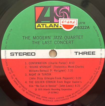The Modern Jazz Quartet - The Last Concert (1975 Japanese Atlantic Gatefold 2LP)
