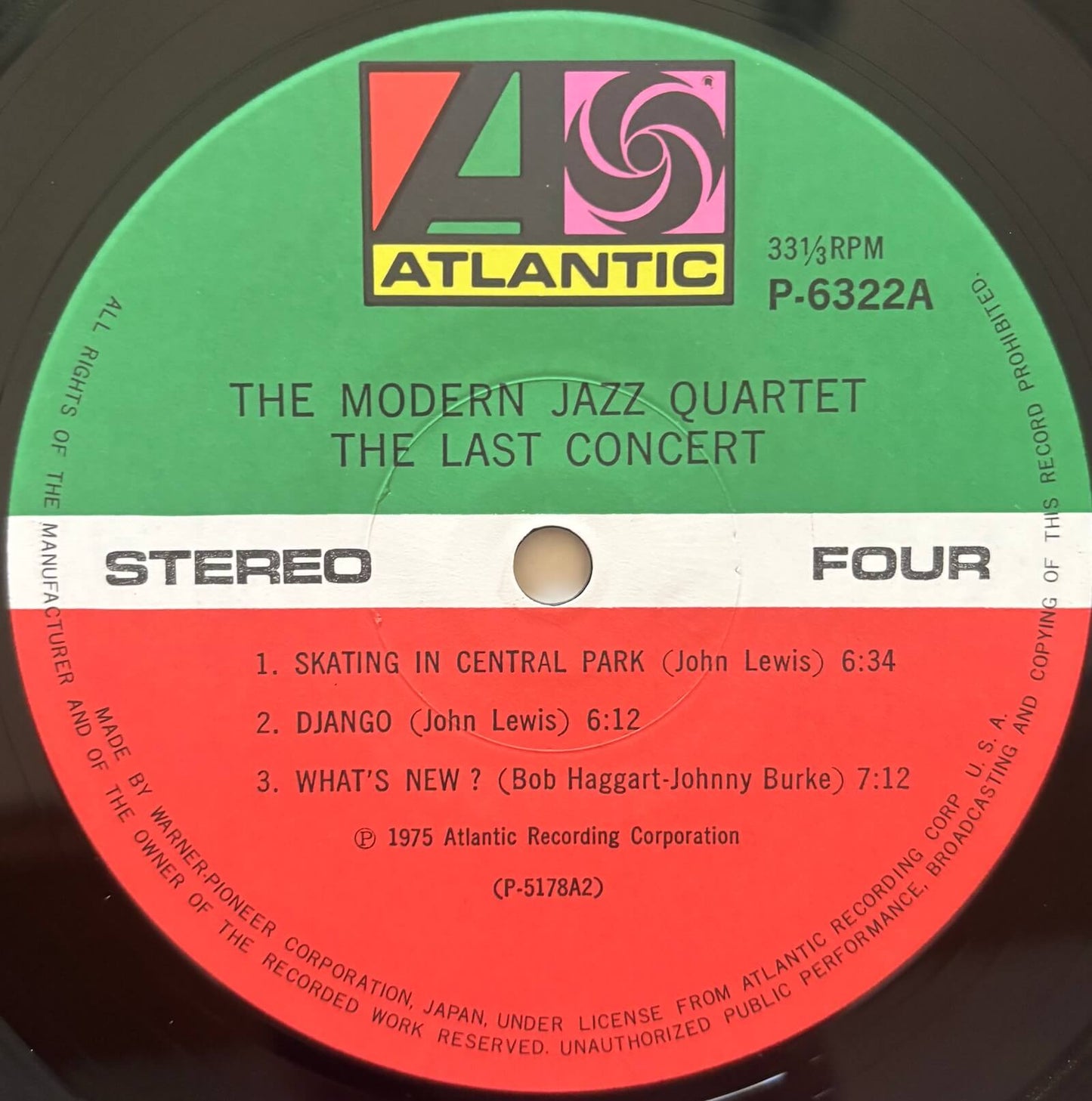 The Modern Jazz Quartet - The Last Concert (1975 Japanese Atlantic Gatefold 2LP)