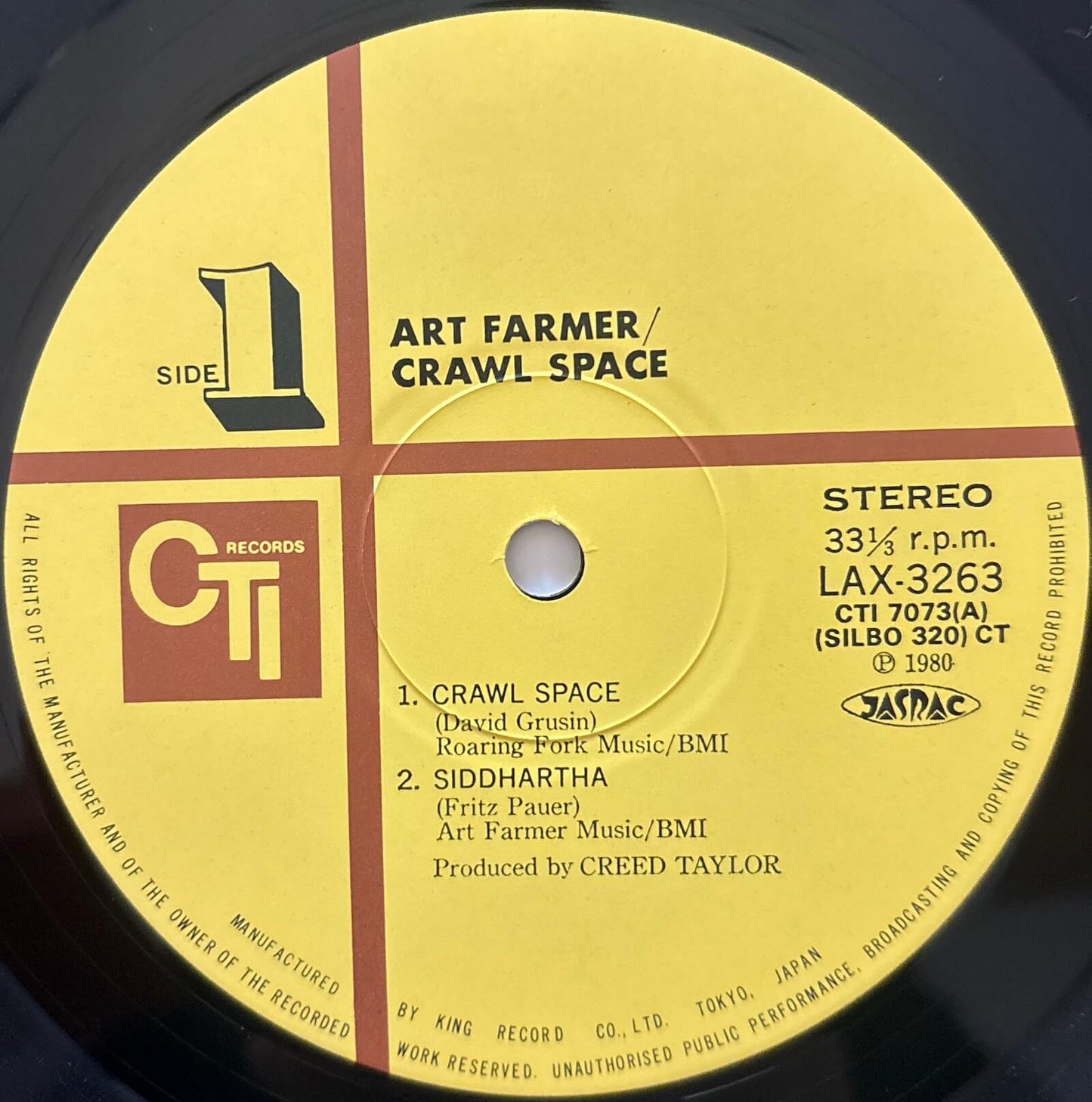 Art Farmer - Crawl Space (1980 Japanese CTI Stereo LP)