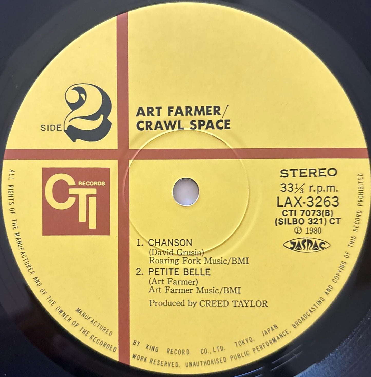 Art Farmer - Crawl Space (1980 Japanese CTI Stereo LP)