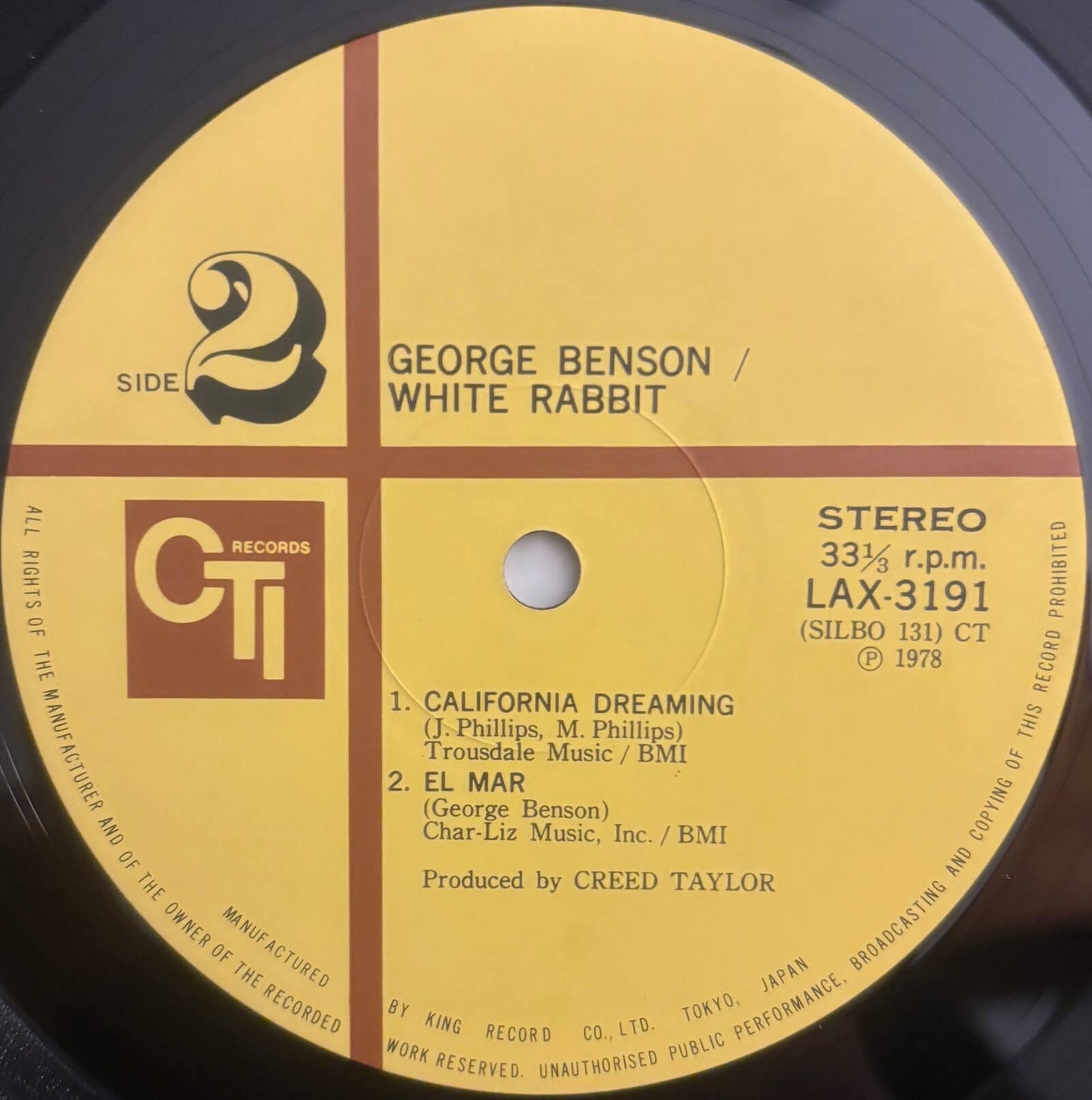 George Benson - White Rabbit (1978 Japanese CTI Vinyl LP)