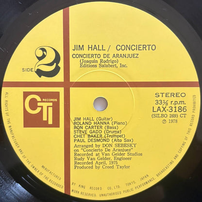 Jim Hall - Concierto (1978 Japanese CTI Limited Edition Vinyl LP)