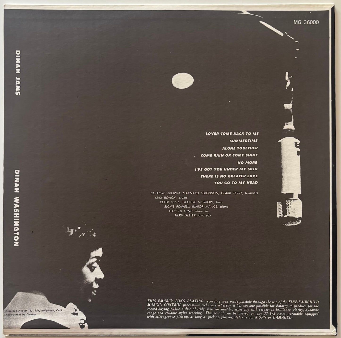 Dinah Washington - Dinah Jams (1972 US EmArcy Mercury Mono Reissue Vinyl LP)