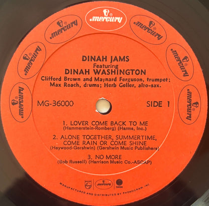 Dinah Washington - Dinah Jams (1972 US EmArcy Mercury Mono Reissue Vinyl LP)